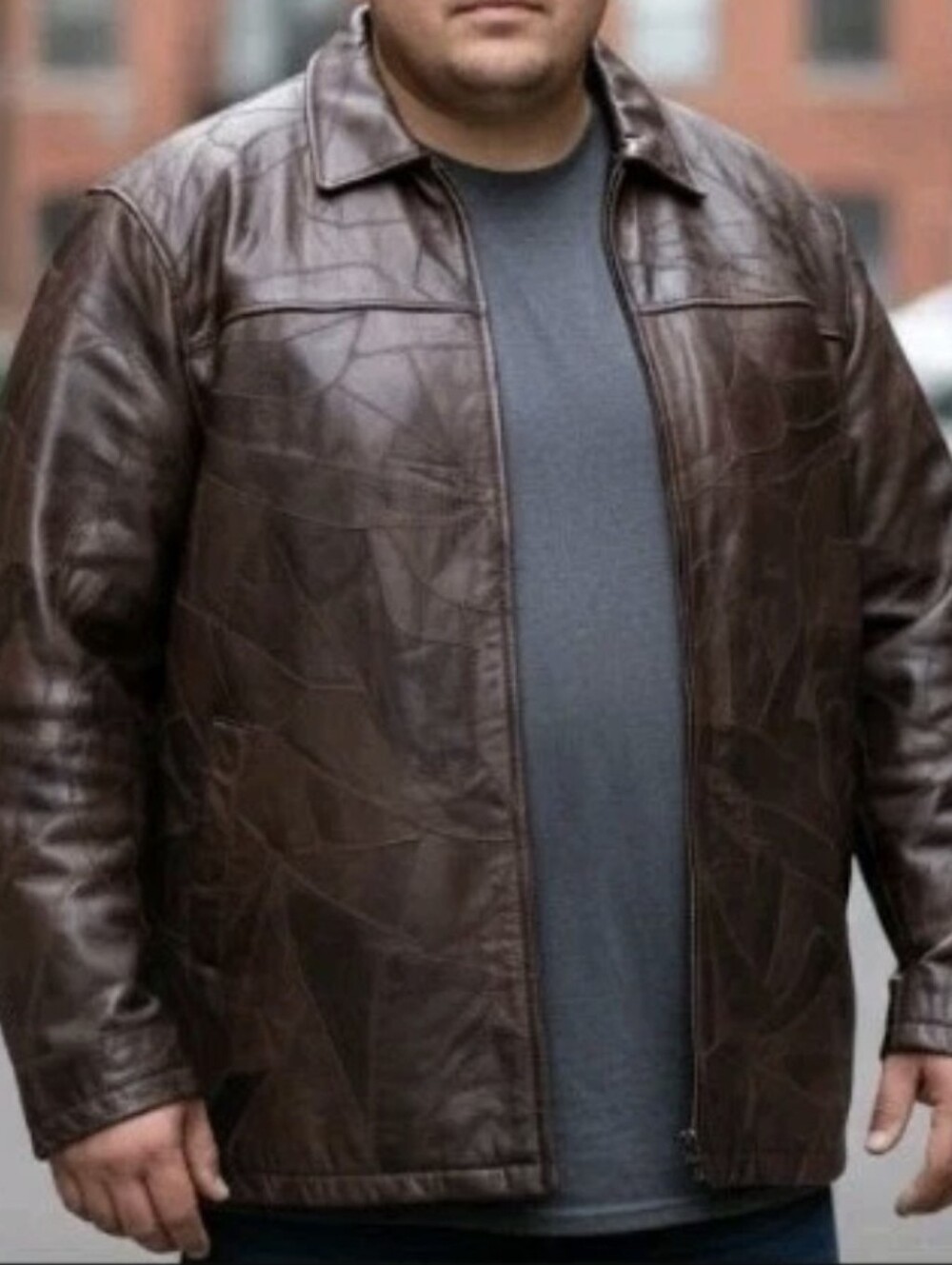 Vintage Legacy Original Patchwork Men's Leather Jacket Size 3XL.